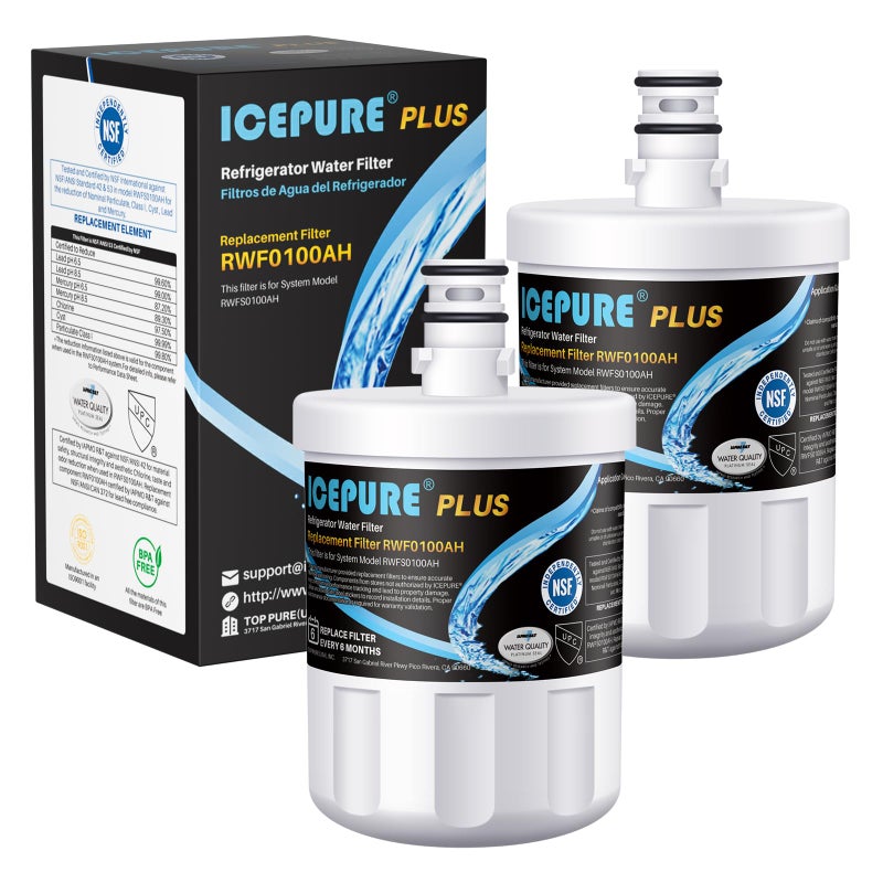 ICEPURE PLUS NSF53&42 Premium 5231JA2002A Refrigerator Water Filter Replacement for LG LT500P, ADQ72910901 ADQ72910907, ADQ72910911, GEN11042FR-08, Kenmore 9890, 469890, LFX25973D, LFX25974ST, 2PACK - Image 1